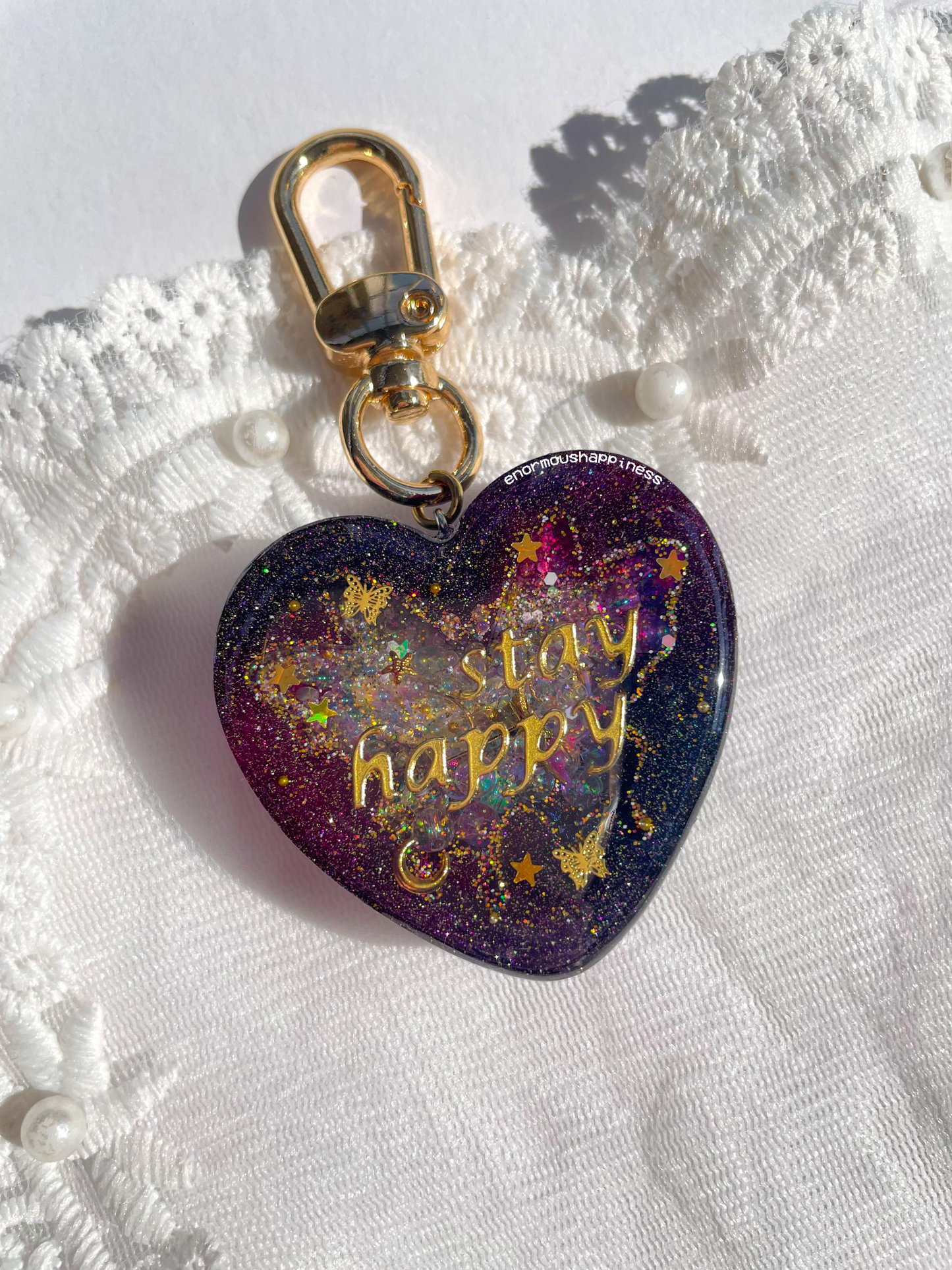 Heartshaker Galaxy 'Stay Happy' (Watershaker Keychain)
