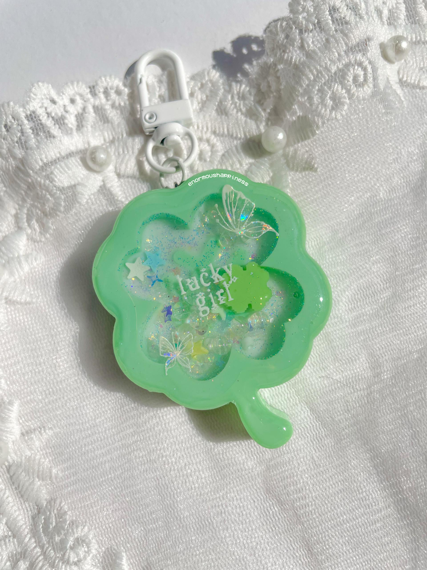 Clover Leaf 'Lucky Girl' (Watershaker Keychain)