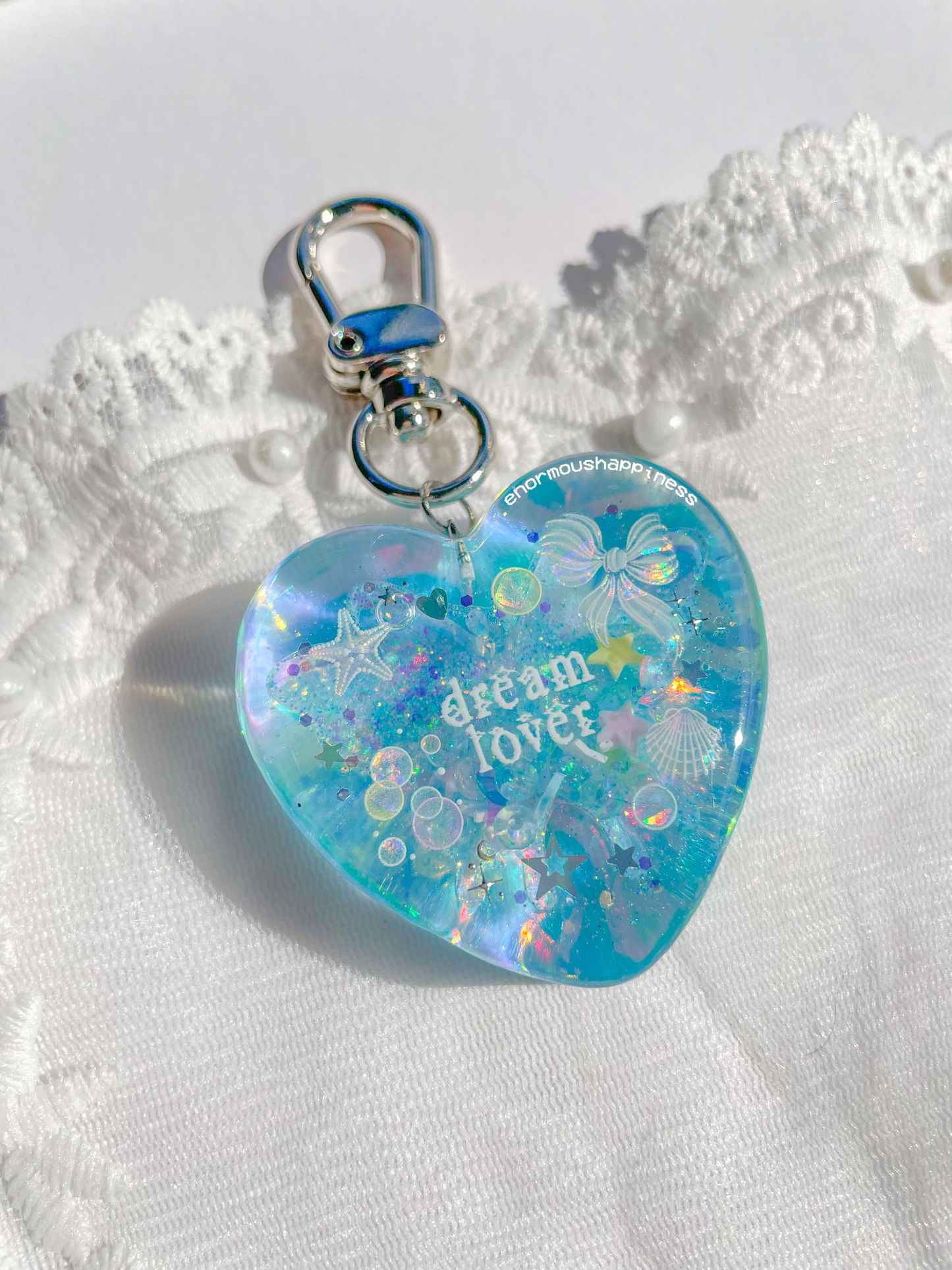 Heartshaker Blue Iridescent 'Dream Lover' (Watershaker Keychain)
