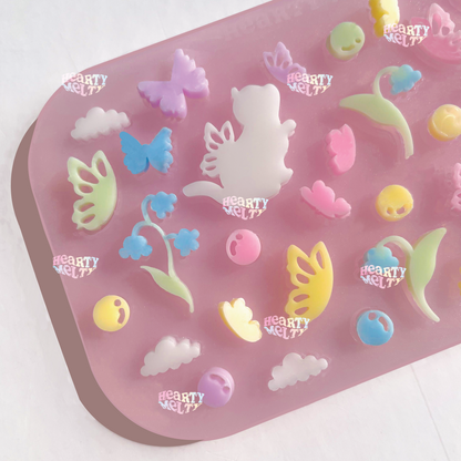 Harmony Dreamland: Cat, Butterfly, Bubble, Cloud, Bluebell Flower Bits Silicone Mold