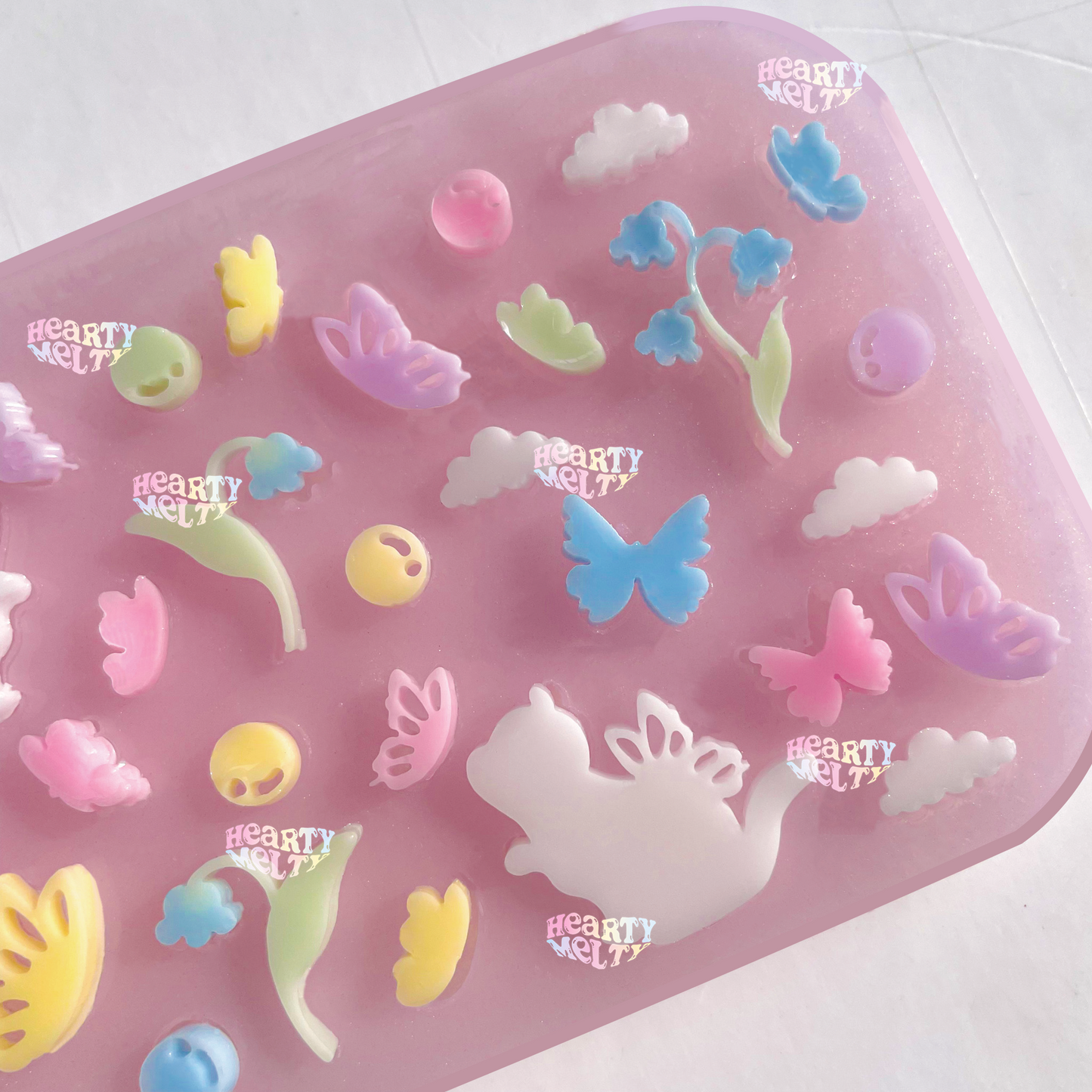 Harmony Dreamland: Cat, Butterfly, Bubble, Cloud, Bluebell Flower Bits Silicone Mold