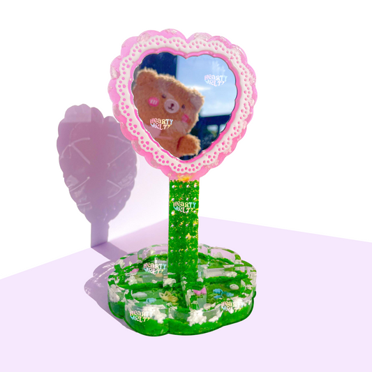 Heart Mirror Wand with Jewelry Holder Silicone Mold