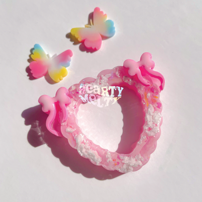 Coquette Heartfelt Ribbon + Little Butterfly Silicone Mold