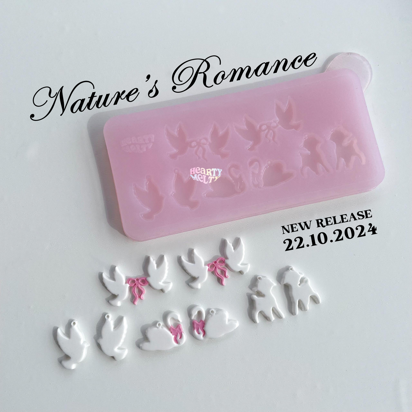 Nature's Romance Accessories Silicone Mold (Swan, Birds, Bambi, Ribbon) | Earrings, Necklaces, Tiny Charms Accessories