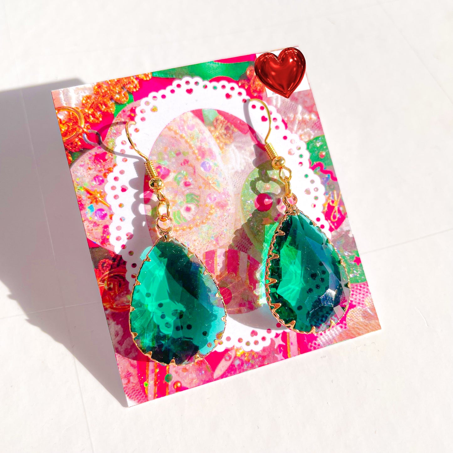 Earrings (Aurora Green Gem)