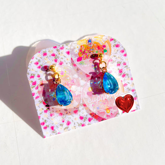 Earrings (Ocean Blue Gem)