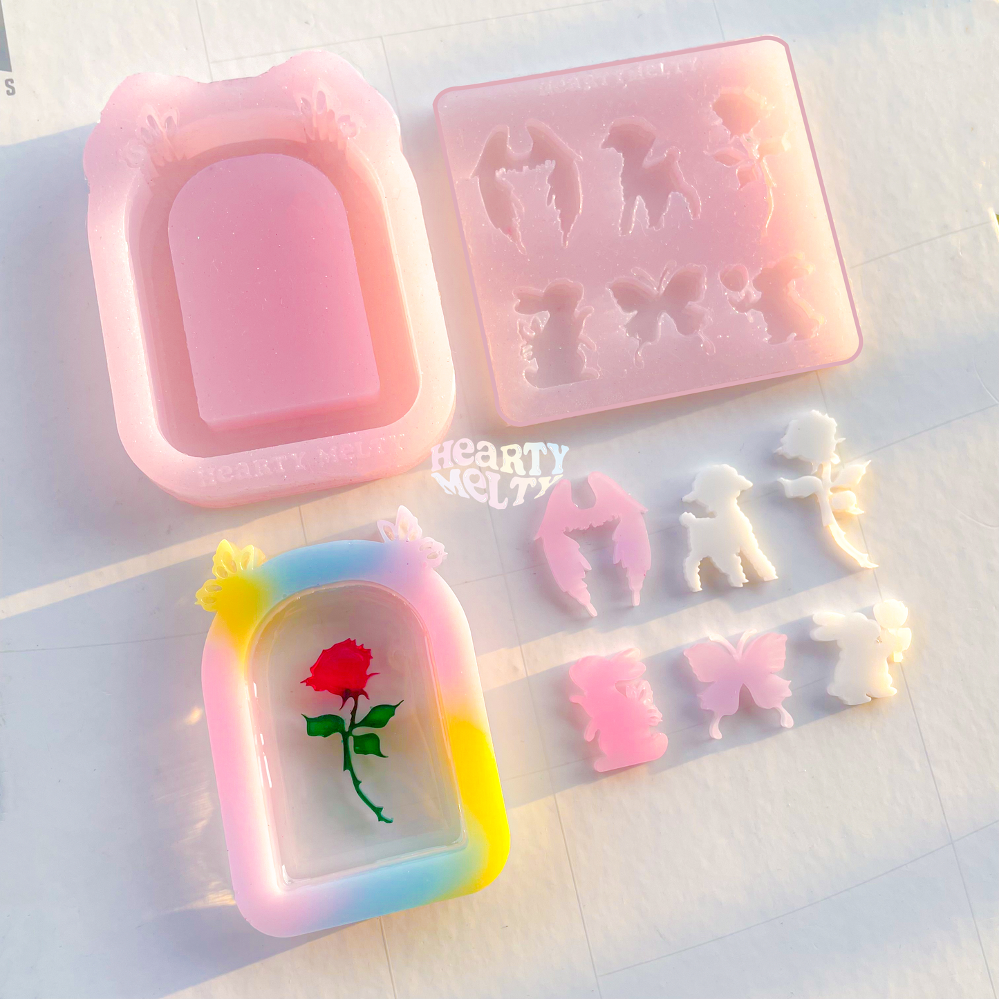 [Combo] Butterfly Bell Jar Shaker Silicone Mold + Heaven Garden Bits Silicone Mold