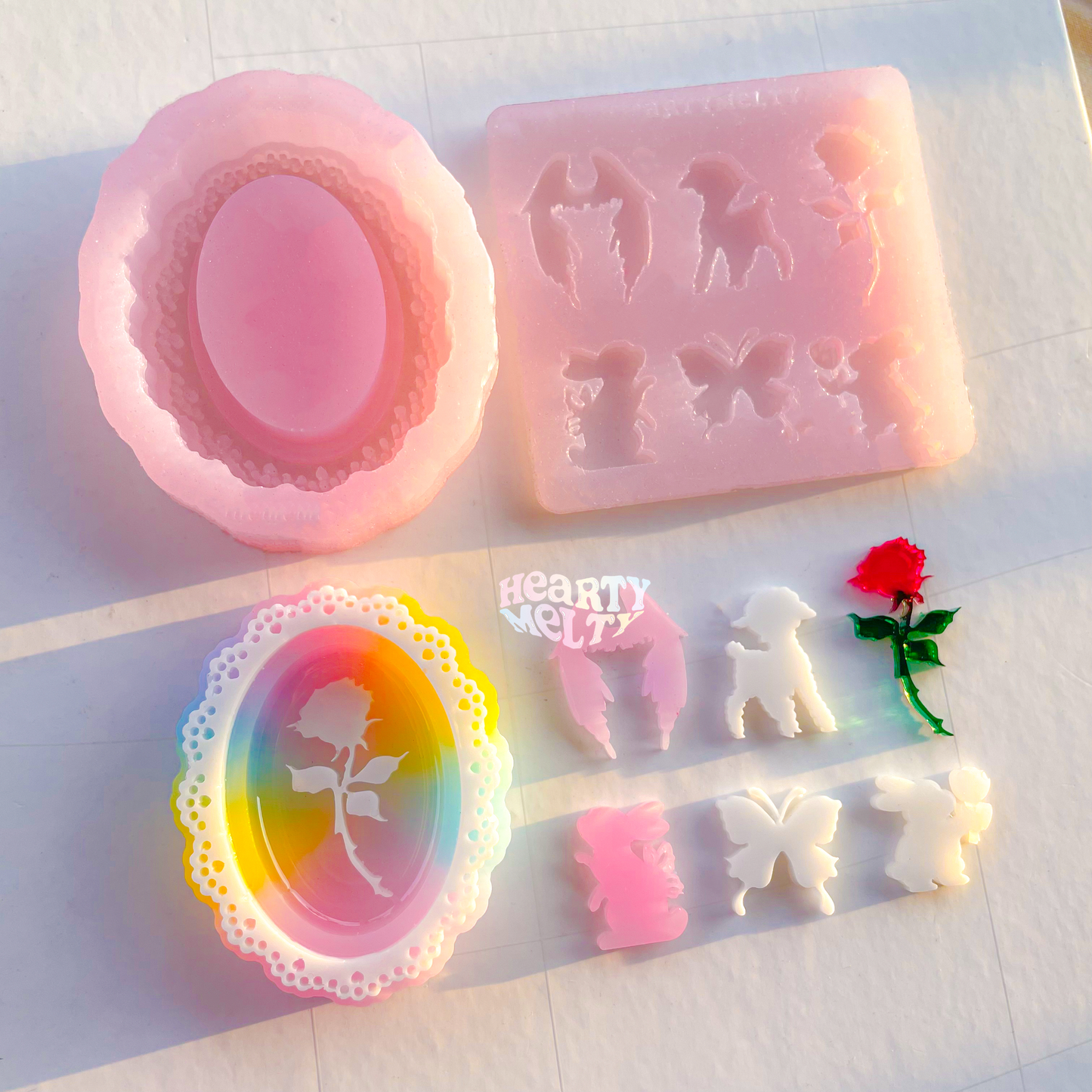 [Combo] Oval Lace Shaker Silicone Mold + Heaven Garden Bits Silicone Mold