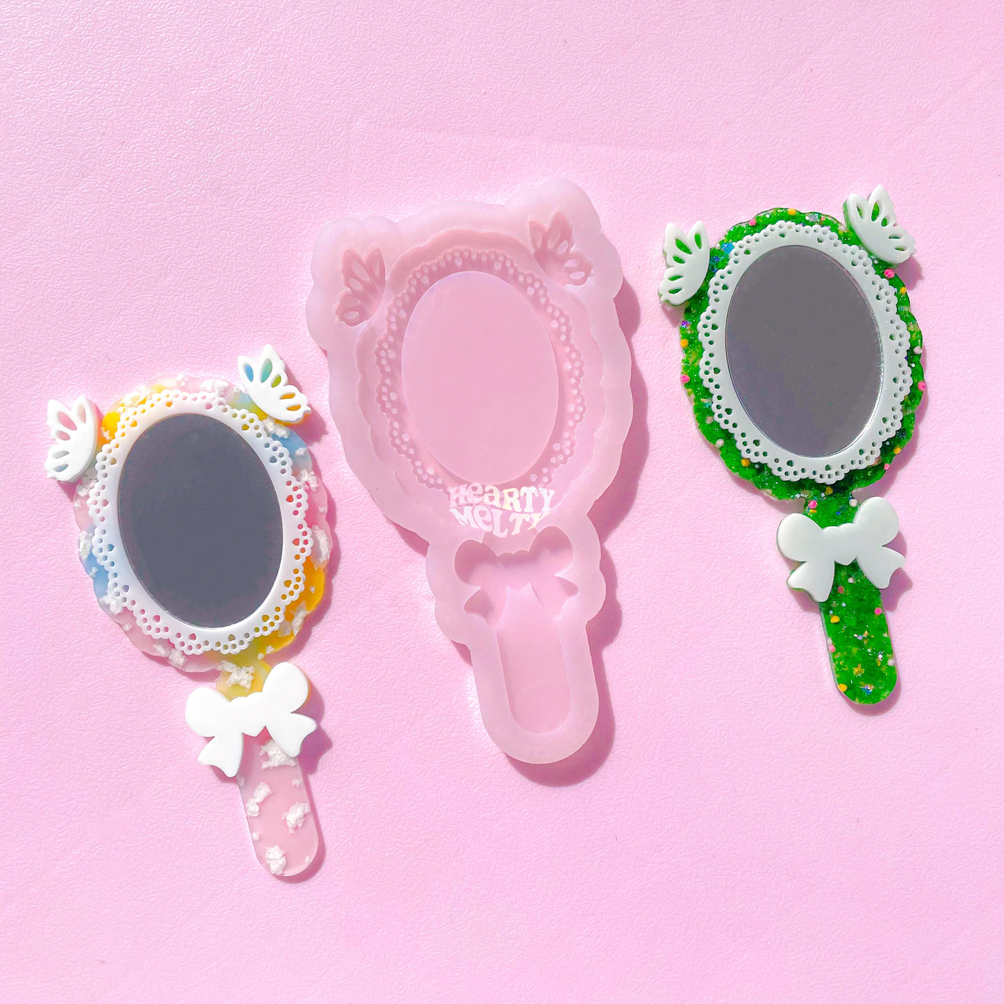 Oval Lace Mirror Wand Silicone Mold + Mirror set