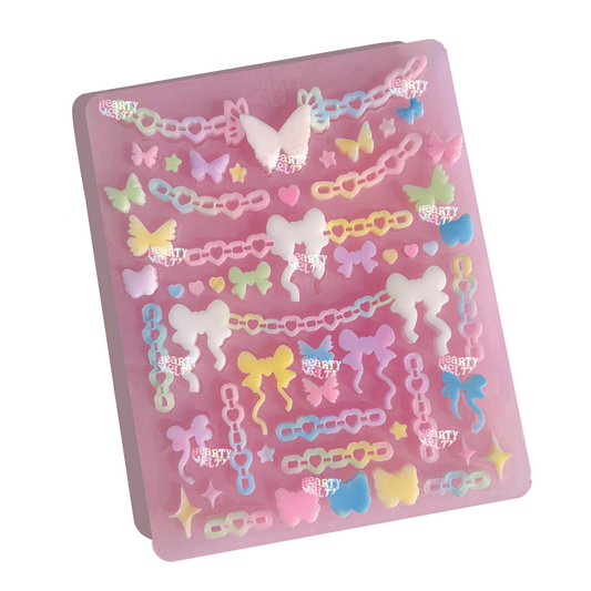 Eternal Flutter: Ribbon, Butterfly, Chain, Heart, Star Bits Silicone Mold
