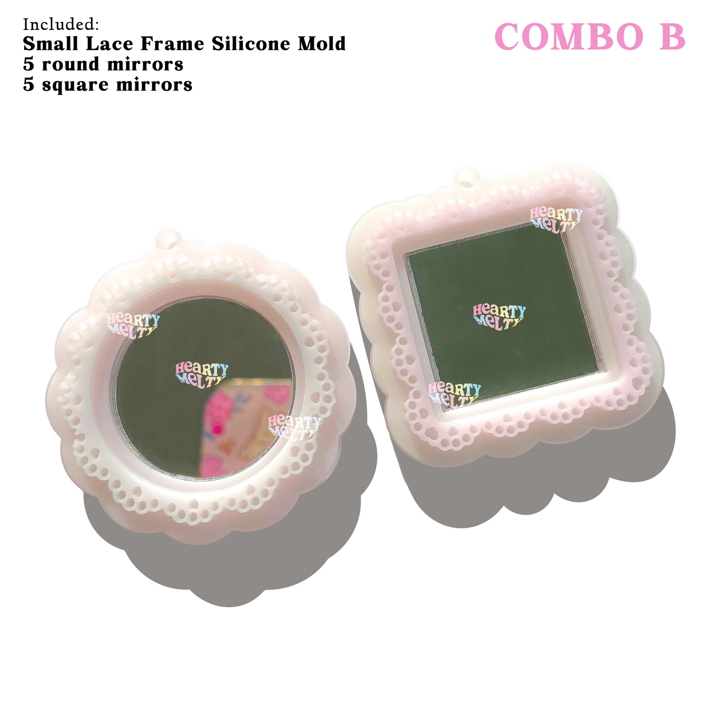 Lace Frame Silicone Mold (Medium and Small) + Mirror Set