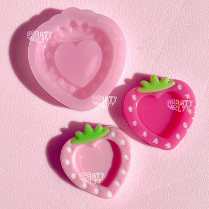 Heart Strawberry Silicone Mold + Mirror