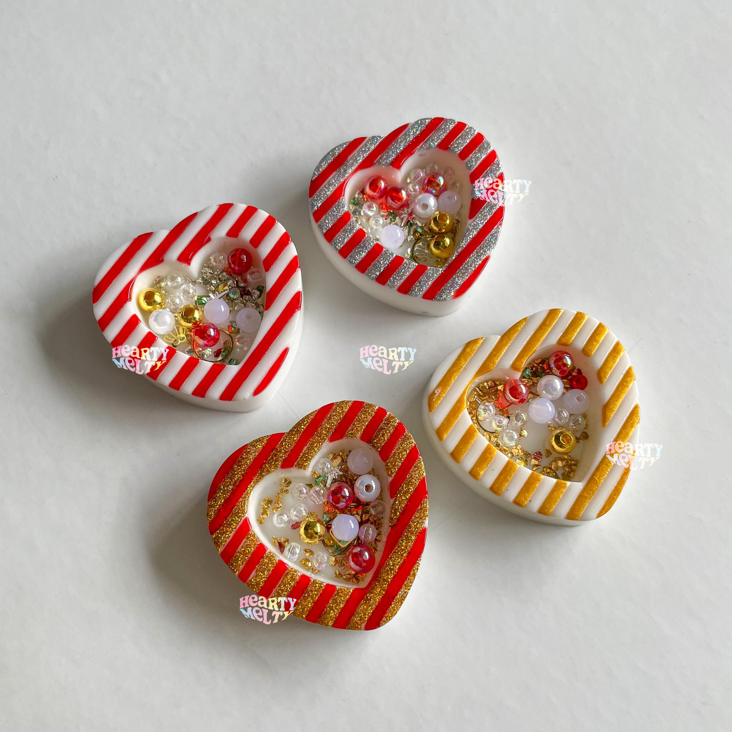 Striped Heartshaker Candy Cane Silicone Mold