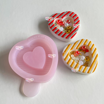 Striped Heartshaker Candy Cane Silicone Mold