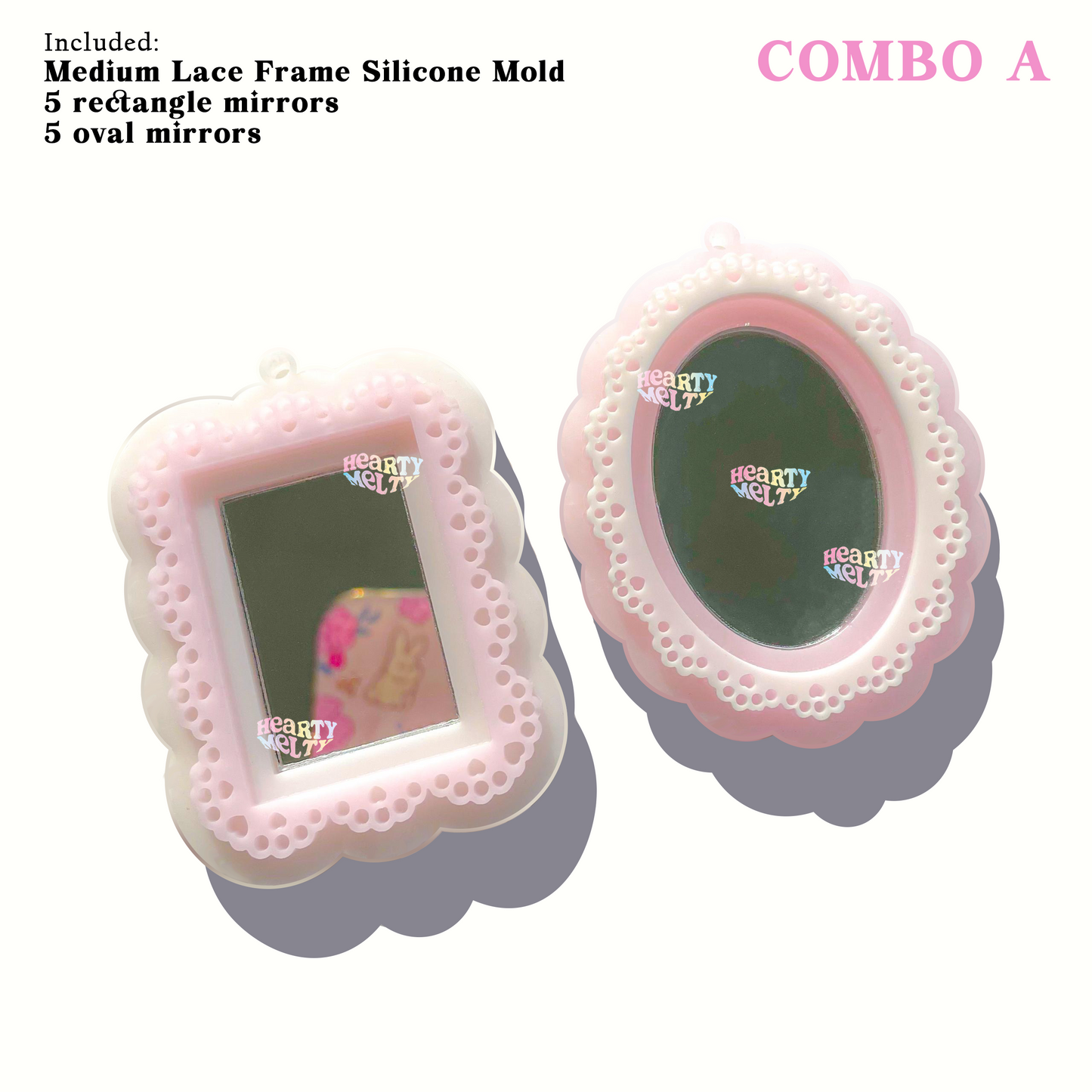 Lace Frame Silicone Mold (Medium and Small) + Mirror Set