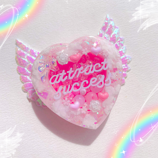 Heartshaker 'Attract Success' (Normal/Dry Shaker Keychain) + Holographic Fairy Wings