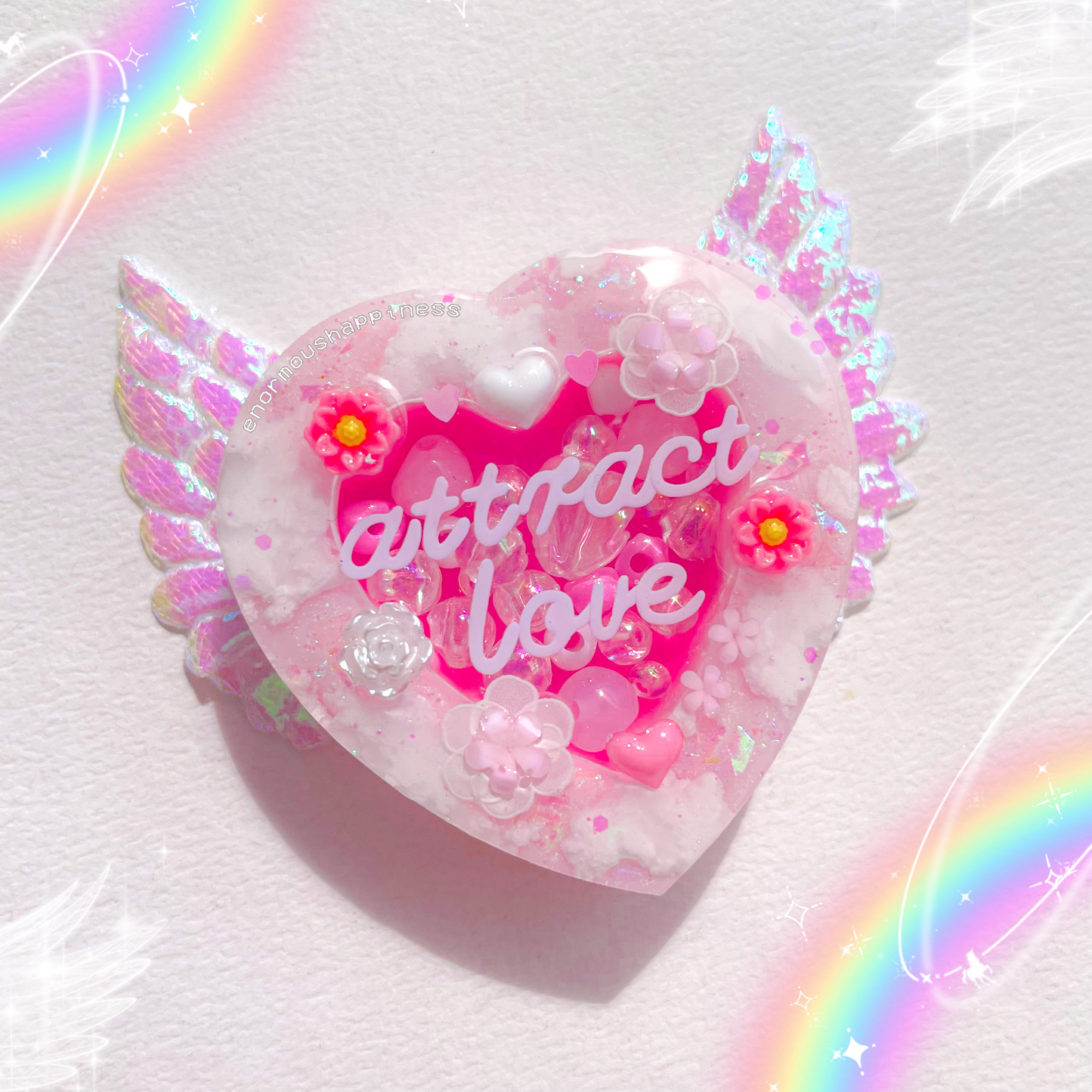 Heartshaker 'Attract Love' (Normal/Dry Shaker Keychain) + Holographic Fairy Wings