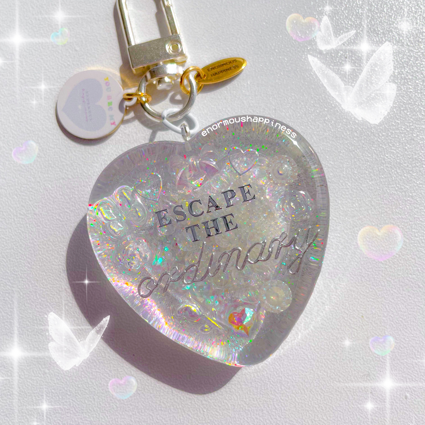 Holographic Heartshaker 'Escape The Ordinary' (Watershaker Keychain)