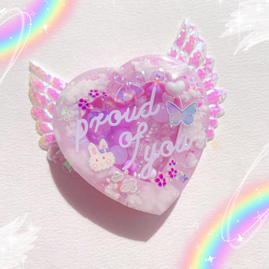 Heartshaker 'Proud of You' (Normal/Dry Shaker Keychain) + Holographic Fairy Wings