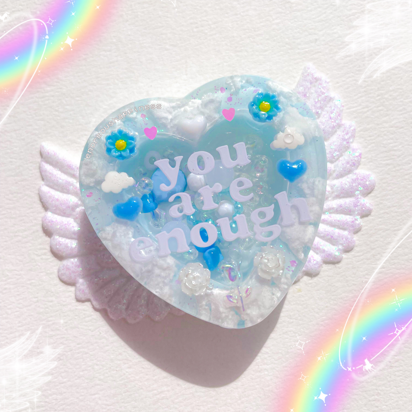 Heartshaker 'You Are Enough' (Normal/Dry Shaker Keychain) + Glittered Fairy Wings