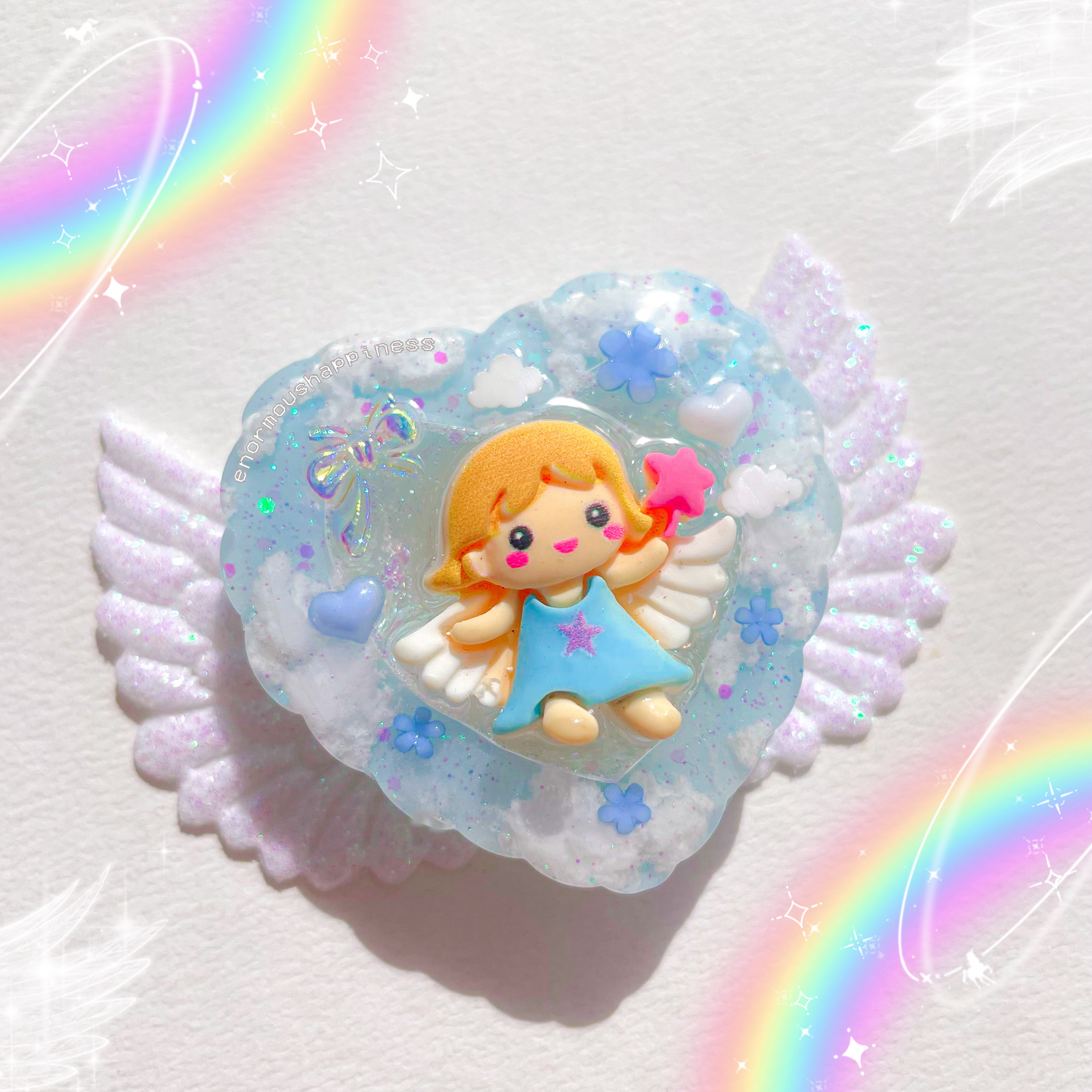 Heartshaker Baby Fairy (Normal/Dry Shaker Keychain) + Holographic Fairy Wings