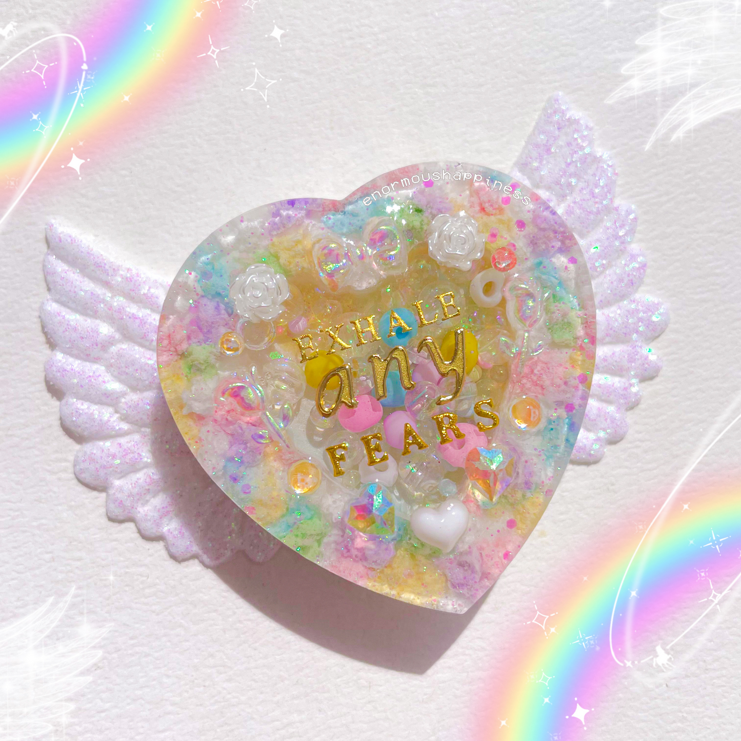 Heartshaker 'Exhale Any Fears' (Watershaker Keychain) + Glittered Fairy Wings