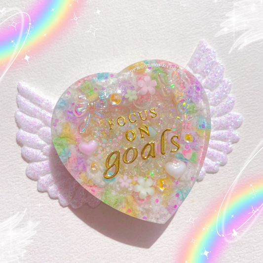 Heartshaker 'Focus On Goals' (Watershaker Keychain) + Glittered Fairy Wings