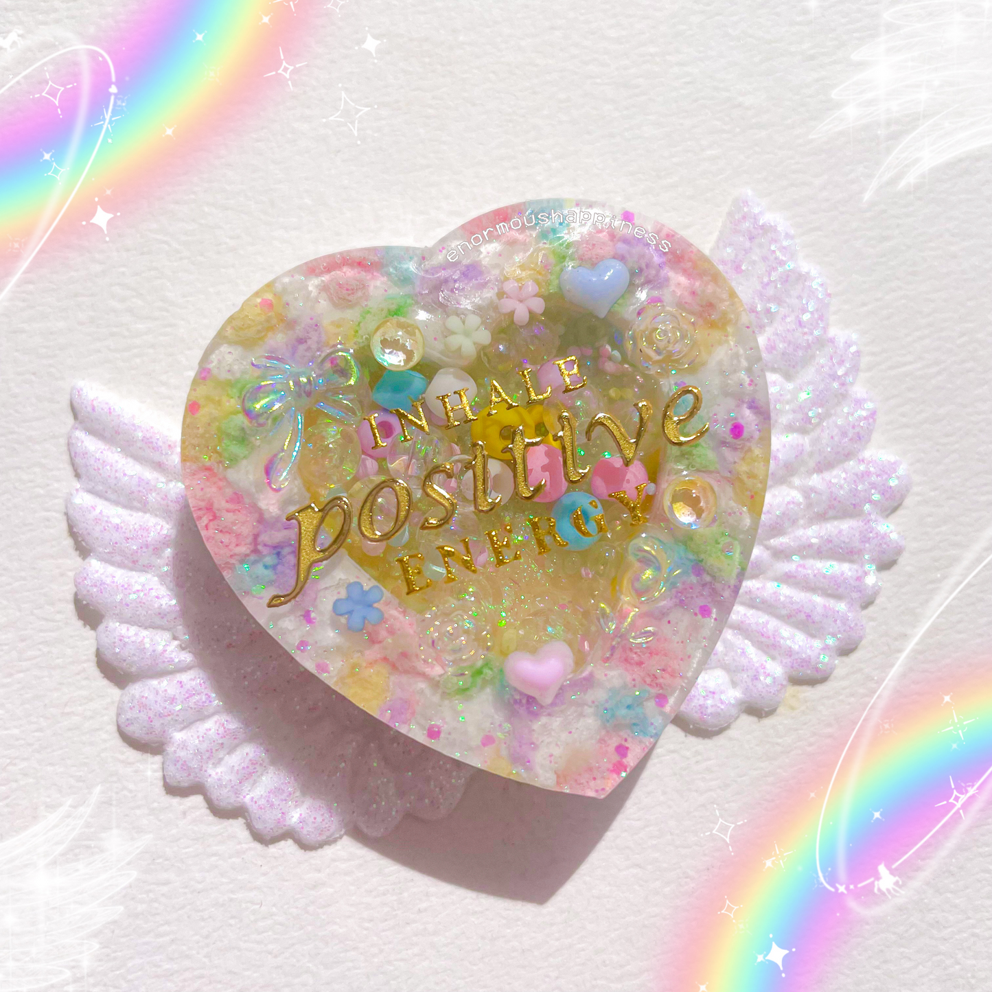 Heartshaker 'Inhale Positive Energy' (Watershaker Keychain) + Glittered Fairy Wings