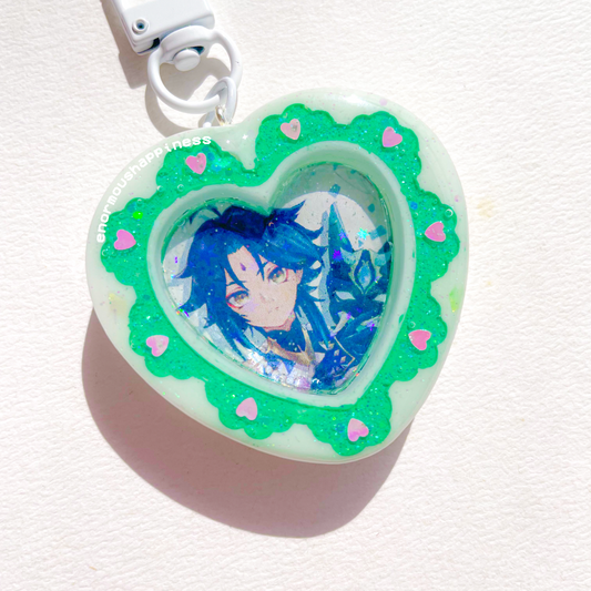 Genshin Impact Xiao Heart Lace (Non-shaker Keychain)