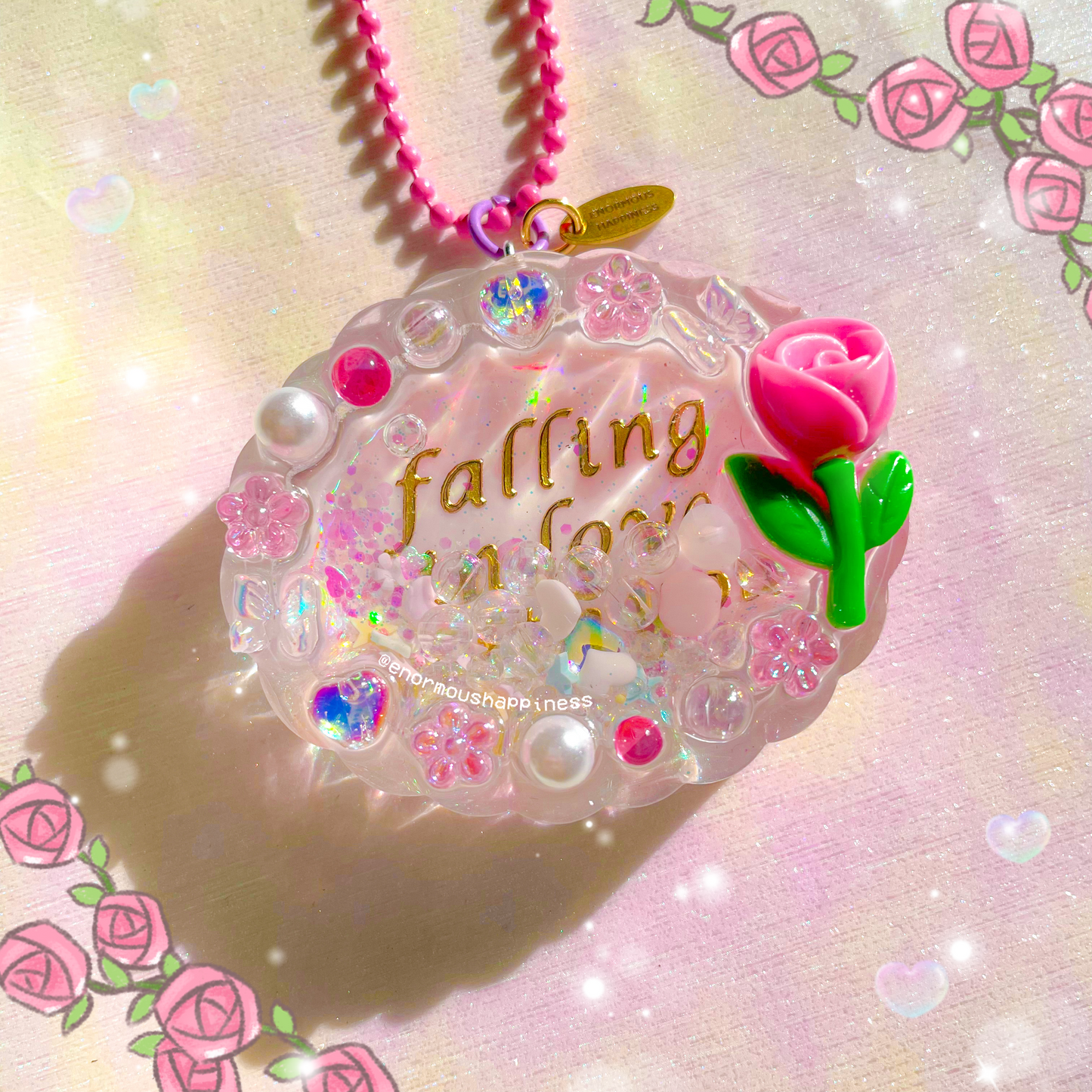 Cloud Frame Shaker 'Falling In Love With You' (Watershaker Keychain)