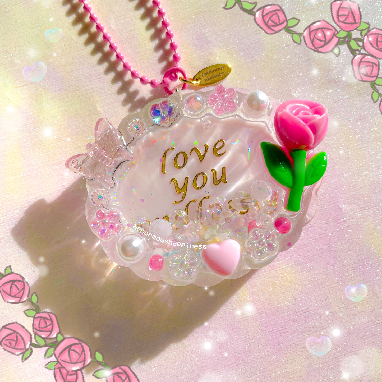 Cloud Frame Shaker 'Love You Endlessly' (Watershaker Keychain)