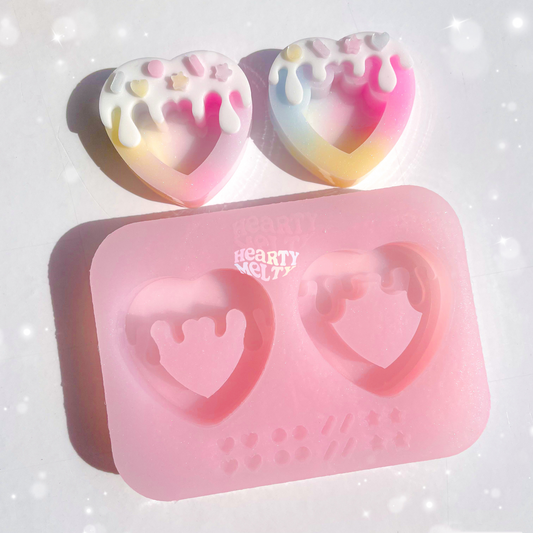 HEART DRIZZLE ICE CREAM WITH CONFETTIS SHAKER SILICONE MOLD