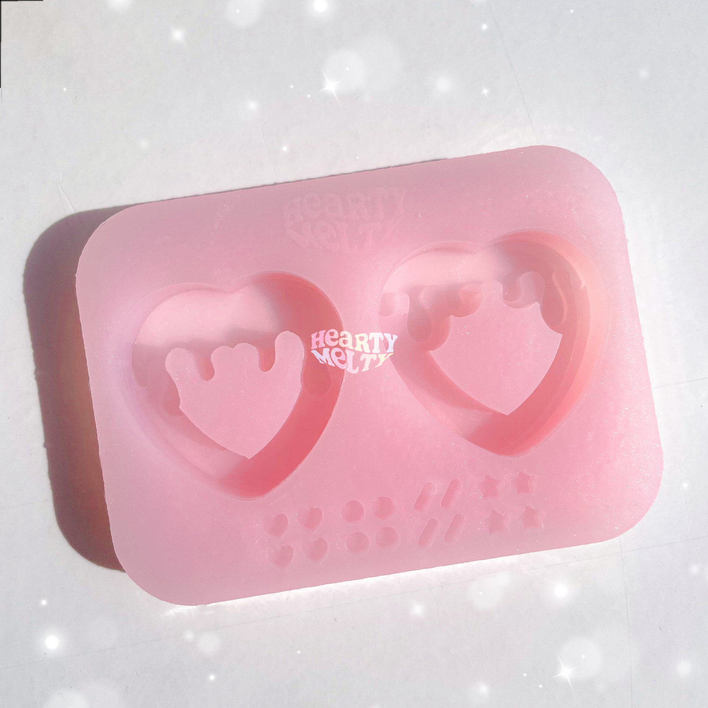 HEART DRIZZLE ICE CREAM WITH CONFETTIS SHAKER SILICONE MOLD