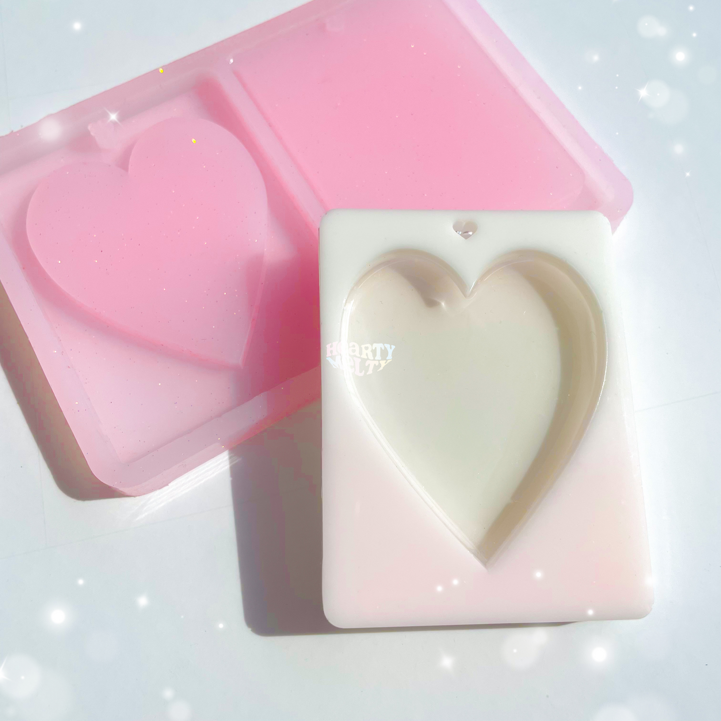 PHOTO INSERTABLE HEART FRAME SHAKER SILICONE MOLD